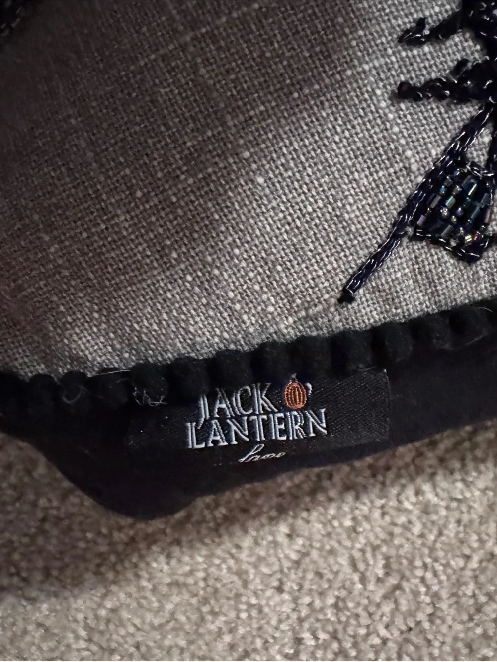 Bejeweled Gray Coffin Shaped Pillow with 'Enter If You Dare' Glitter Text ⚰️